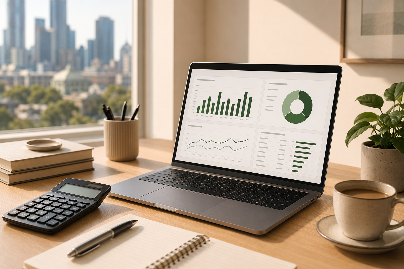 Bookkeeping dashboard on laptop